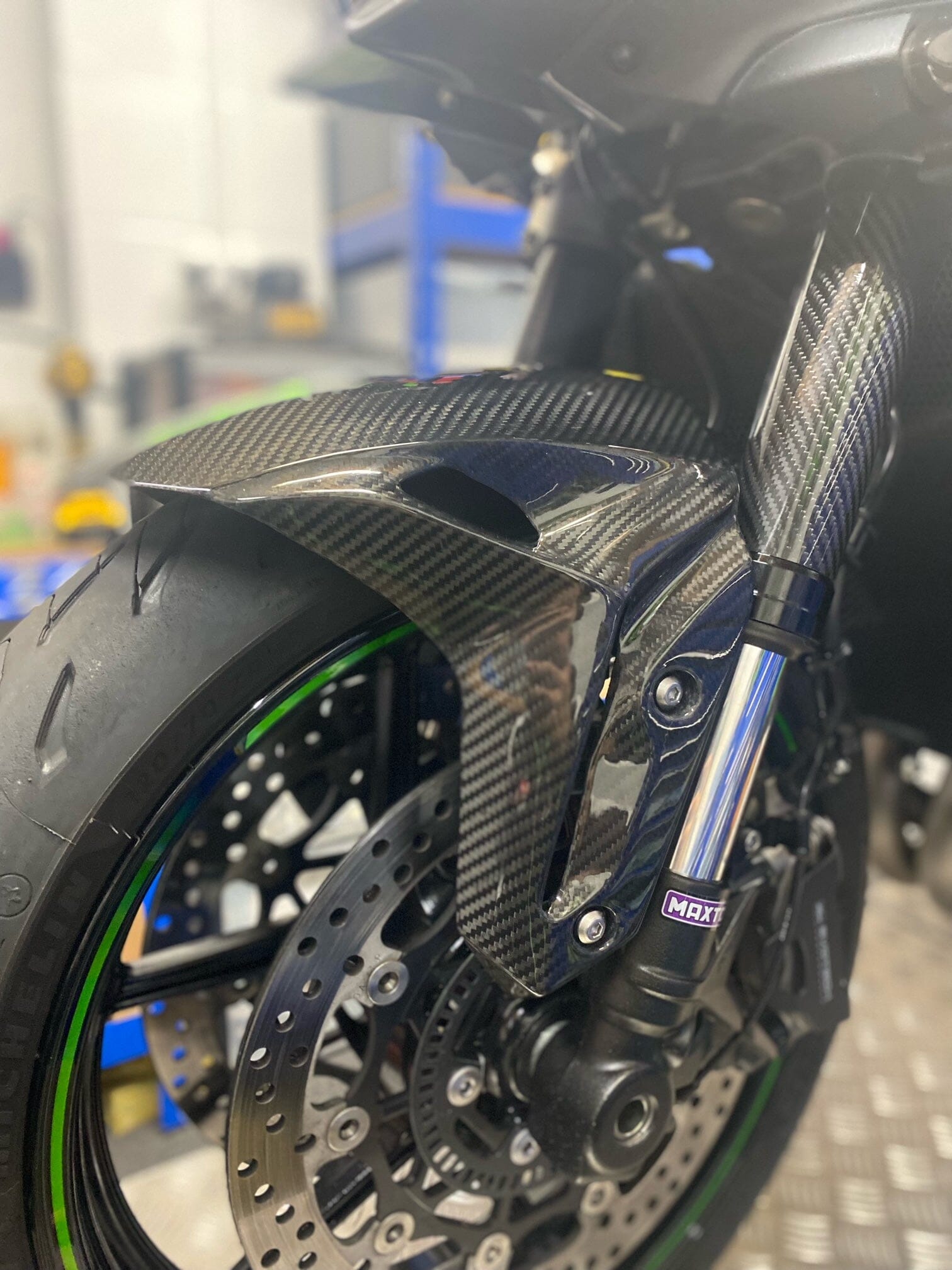 kawasaki schutzblech Kawasaki ZH2 100% Carbon Schutzblech Kotflügel Vorne