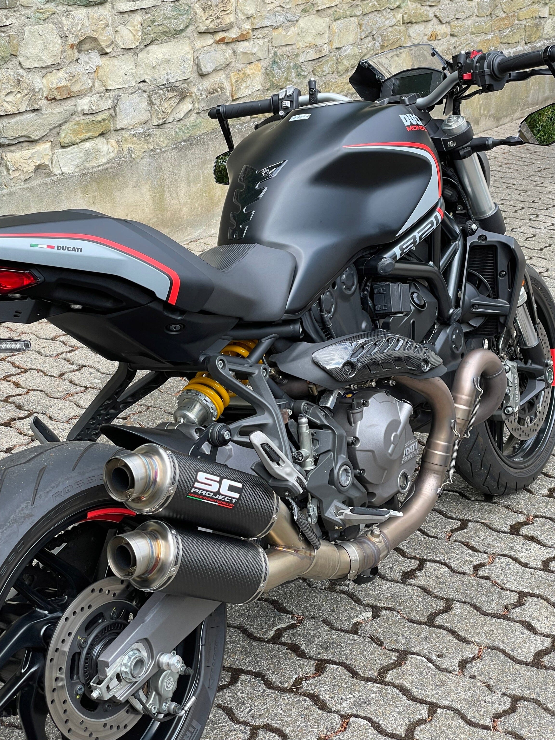 Ducati Monster 821 1200 Carbon Auspuff Hitzeschutz Hitzeschild 2014+ M